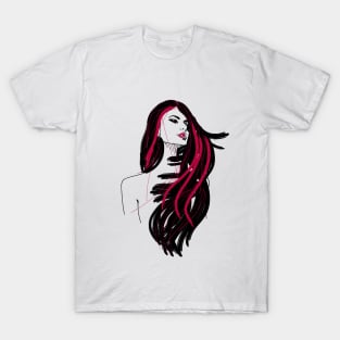 Stylish girl with pink hair T-Shirt